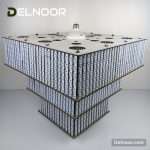 شاسی لامپ دستساز سه طبقه مربعی