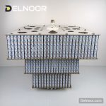 شاسی لامپ دستساز سه طبقه مربعی